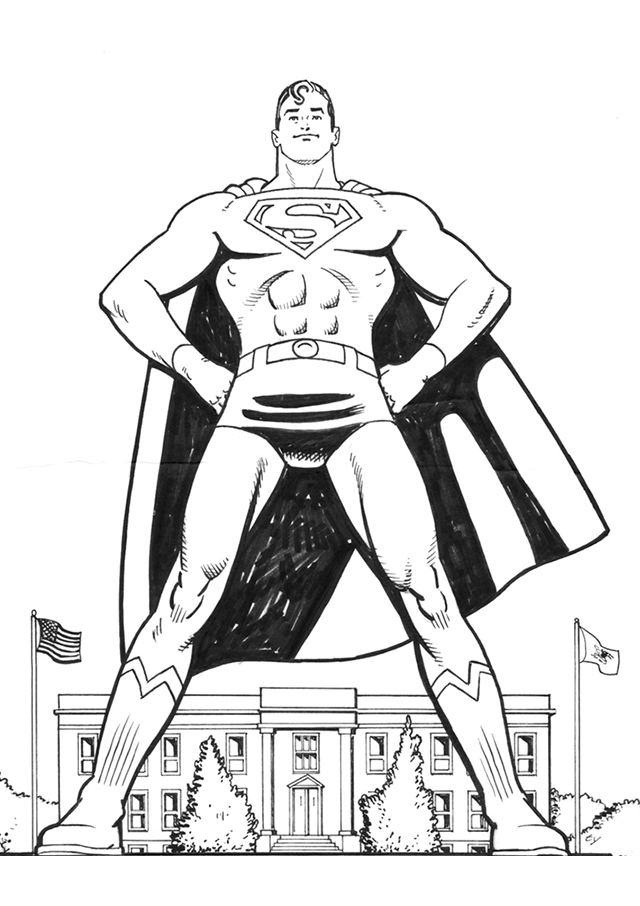 Superman Superhero Coloring Page