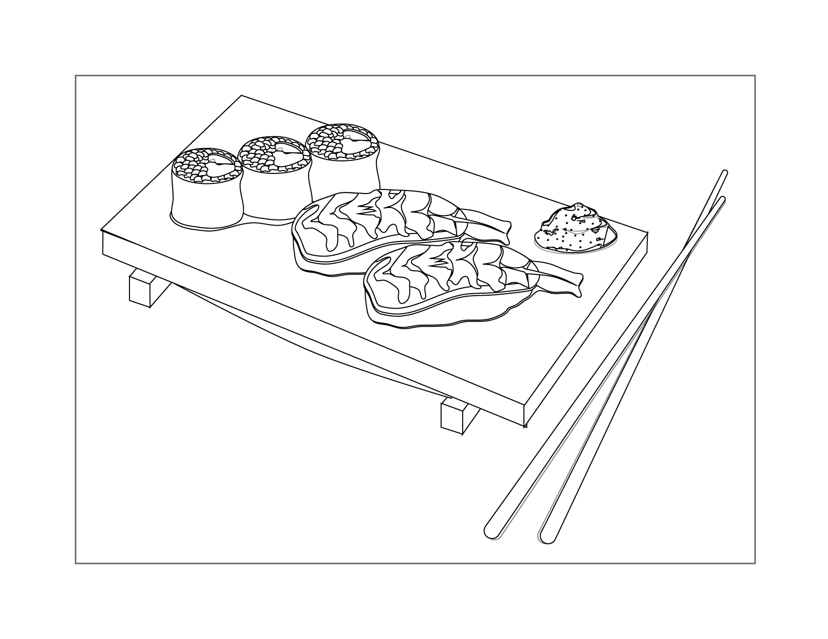 Sushi Coloring Page