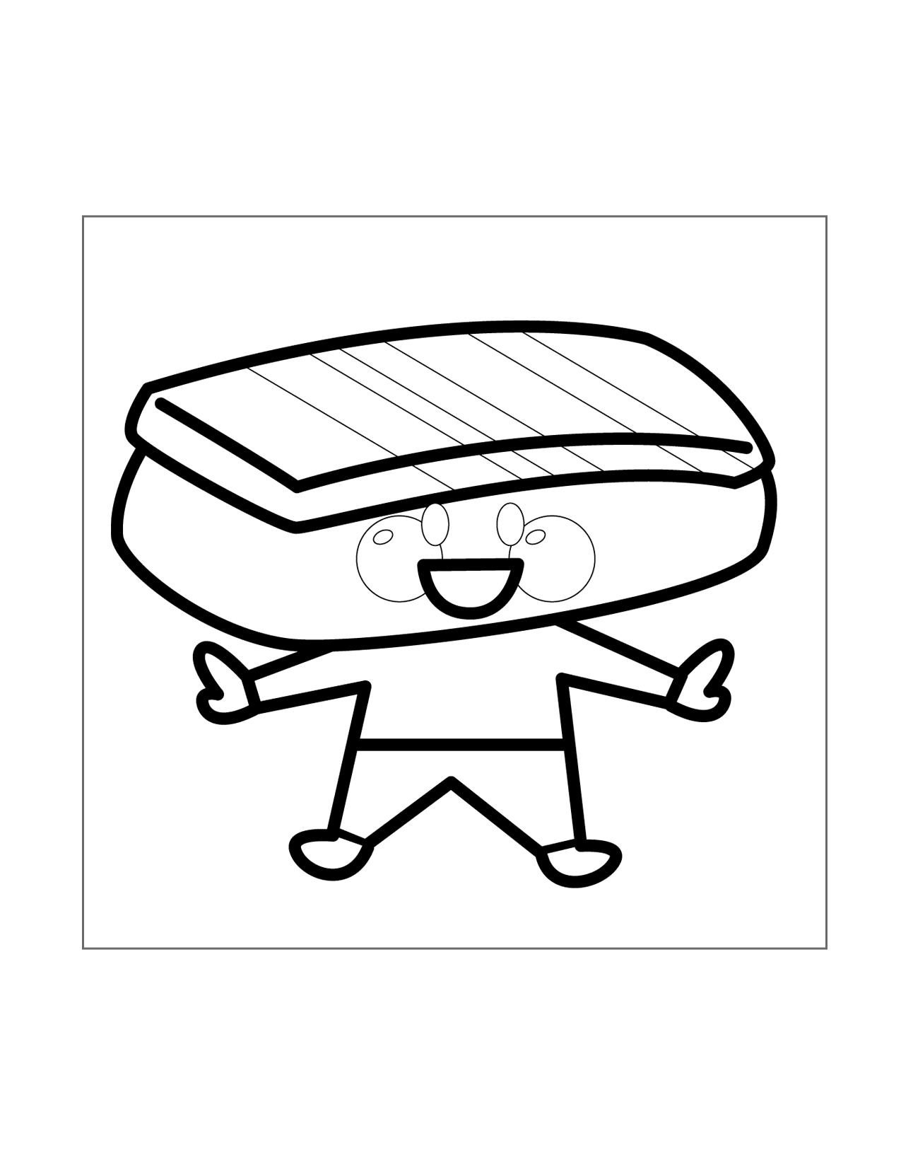 Sushi Head Coloring Page