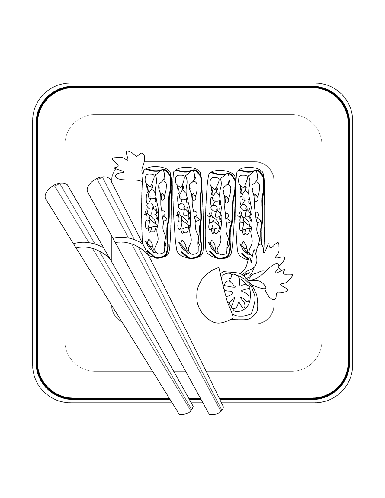 Sushi Plate Coloring Page