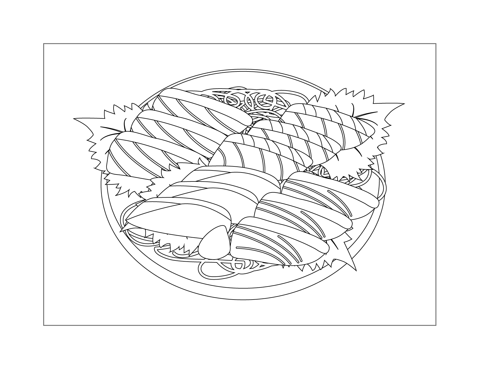 Sushi Printable Coloring Page