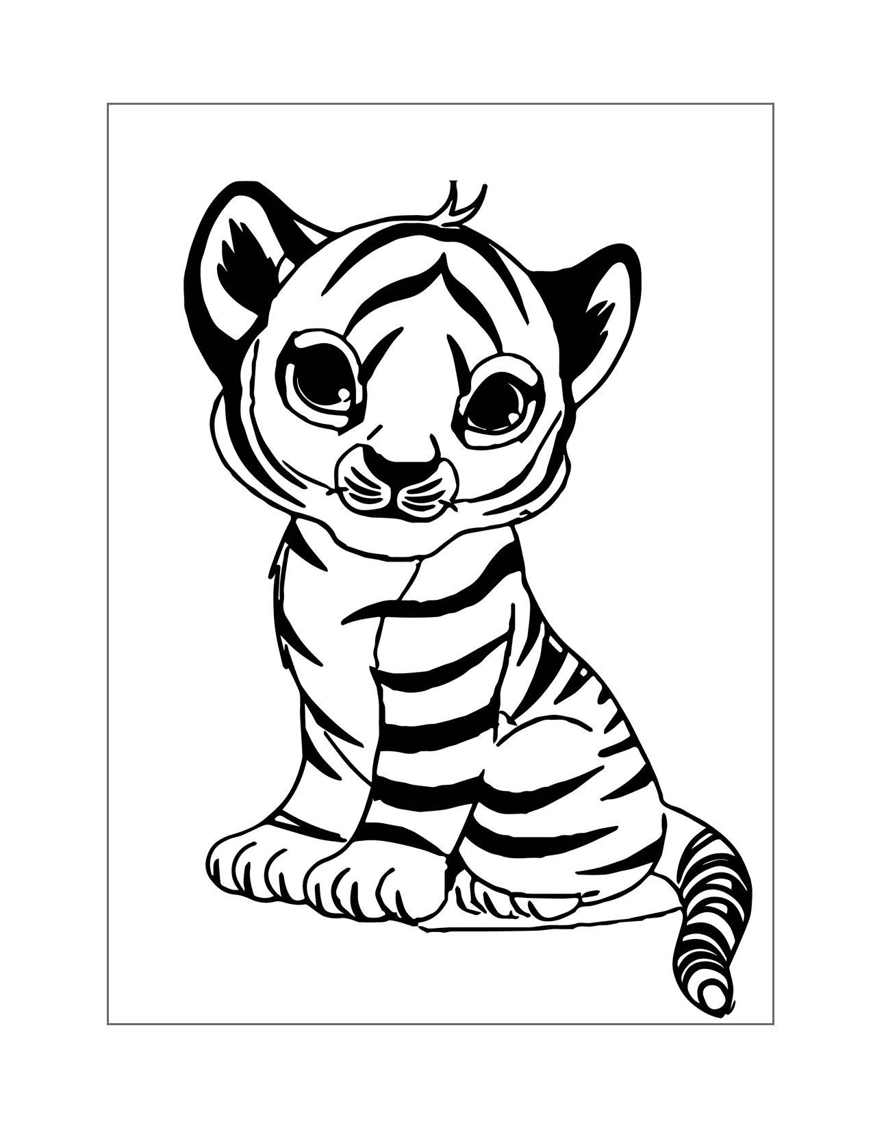 Sweet Baby Tiger Coloring Page