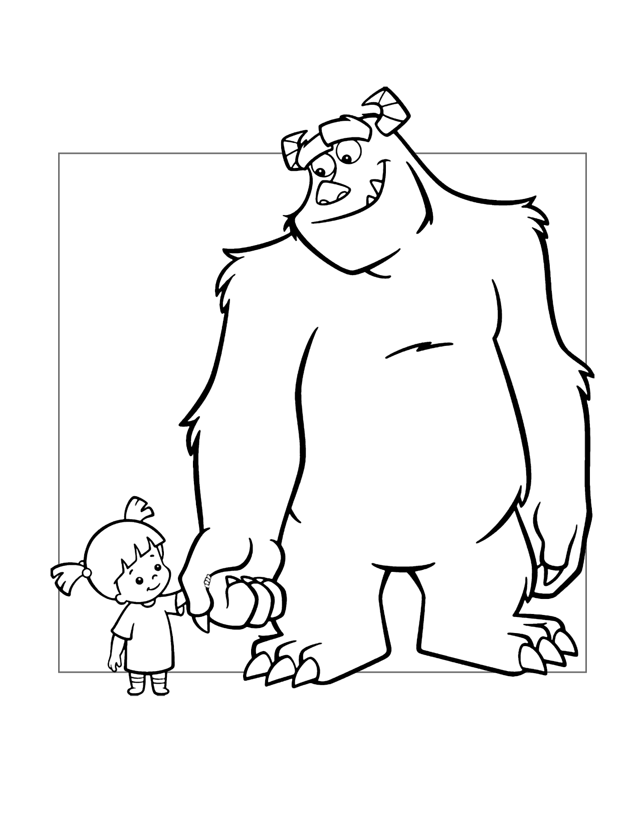 Sweet Boo And Sulley Monsters Inc Coloring Page