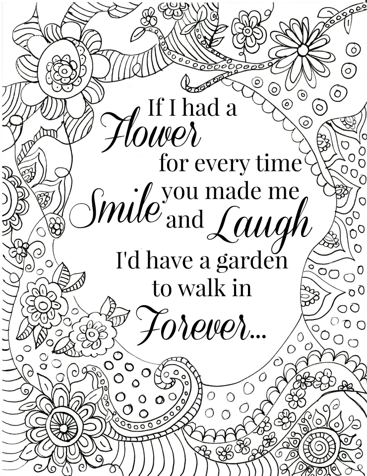 Sweet Coloring Quote Pages
