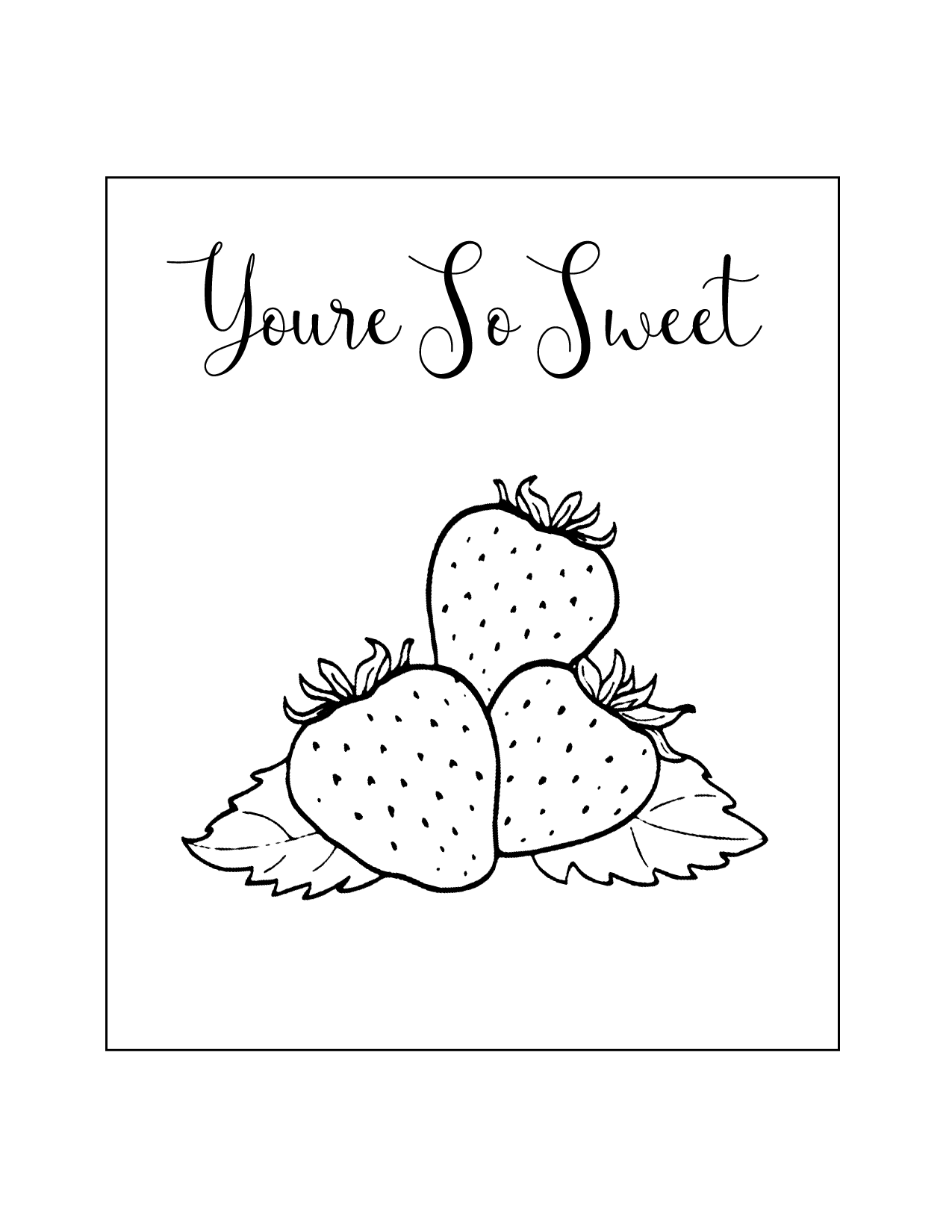 Sweet Strawberry Printable Sheet