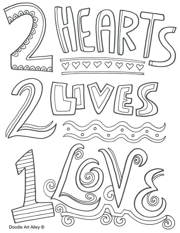 Sweet Valentines Day Coloring Page for Adults