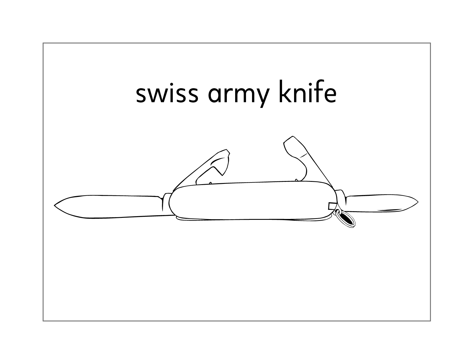 Swiss Army Knife Coloring Page