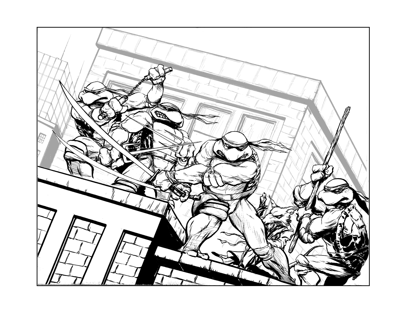 Tmnt Comic Coloring Page