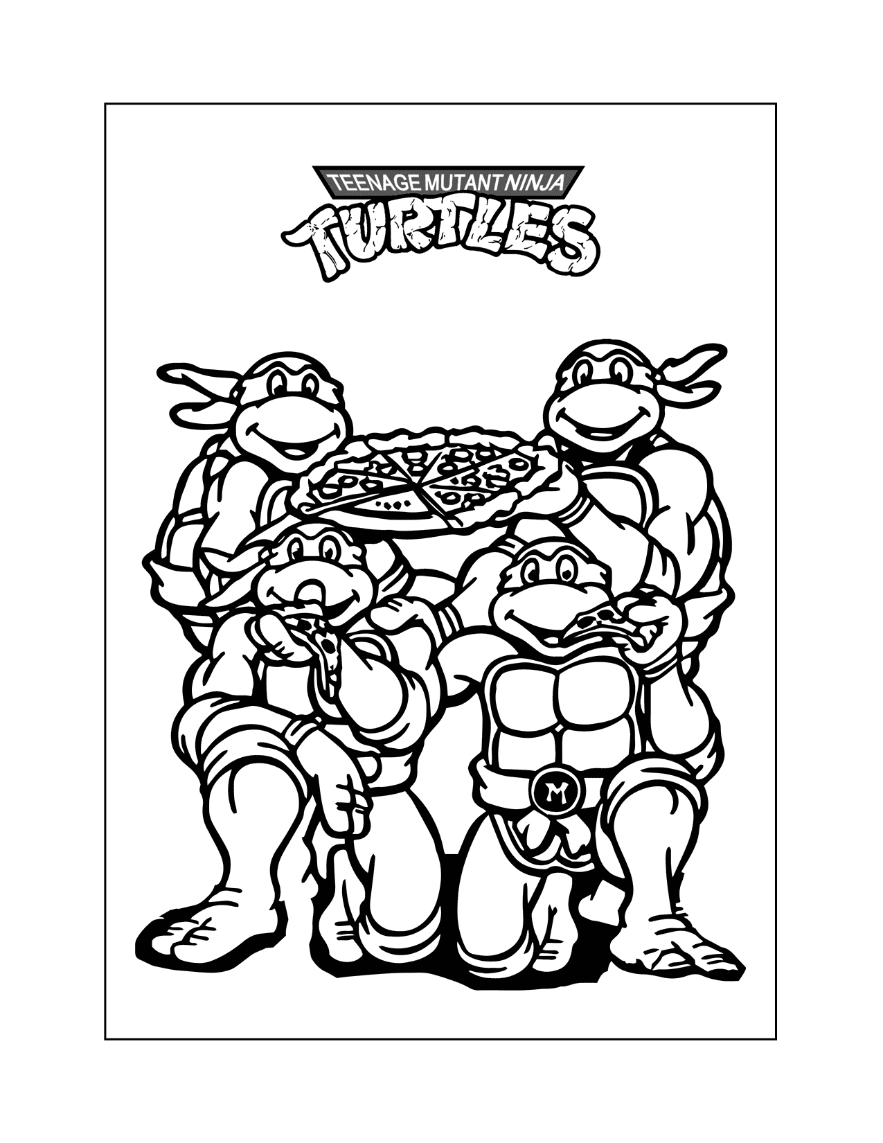 Tmnt Eating Pizza Coloring Page