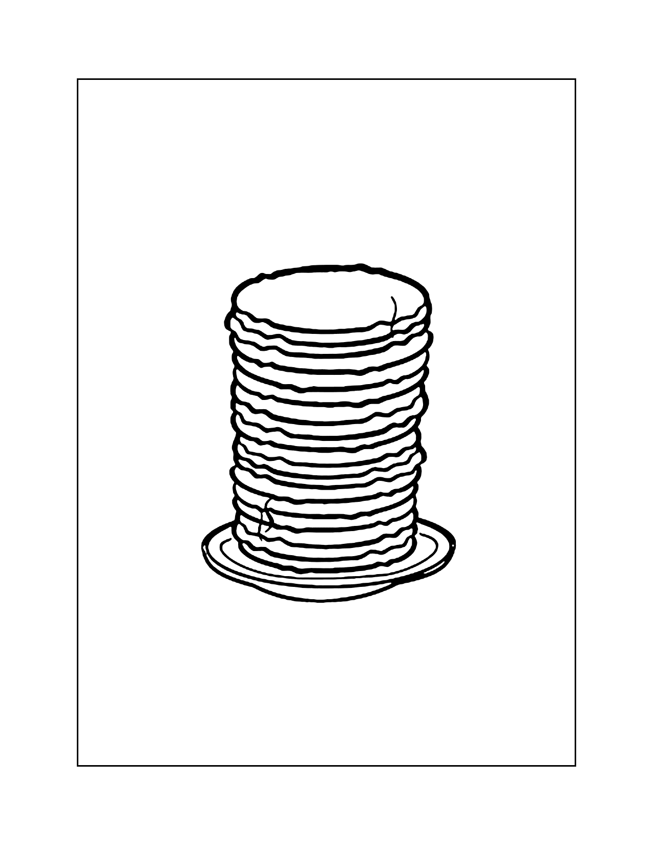 Tall Stack Of Pancakes Coloring Pages