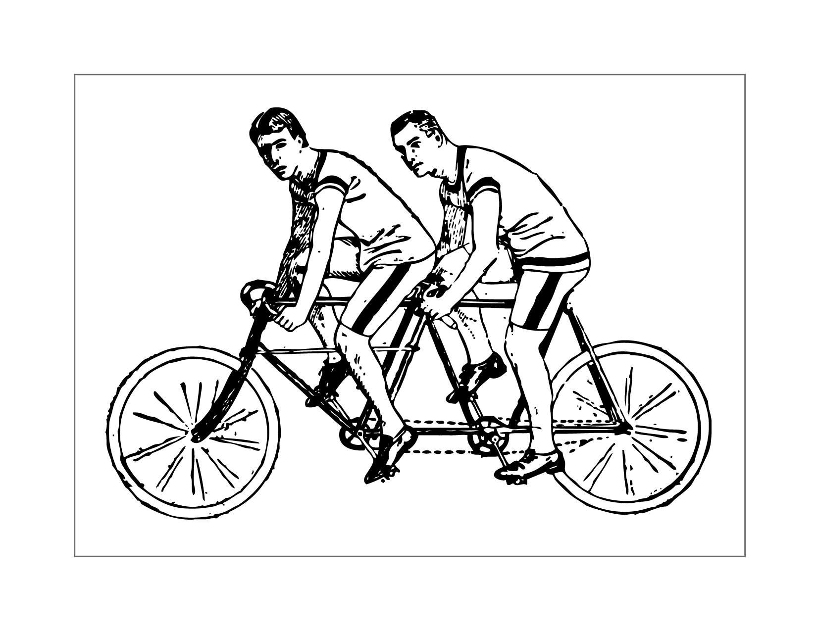 Tandem Bicycle Coloring Page