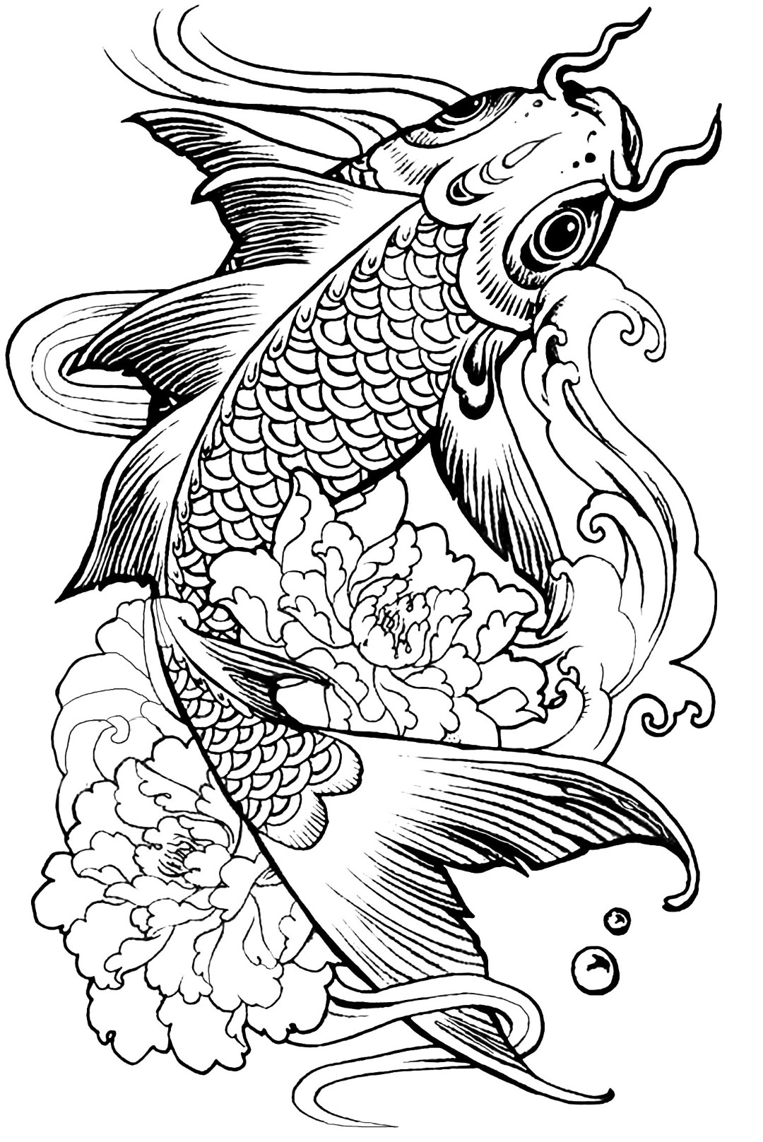 Tattoo Fish Coloring Pages For Adults