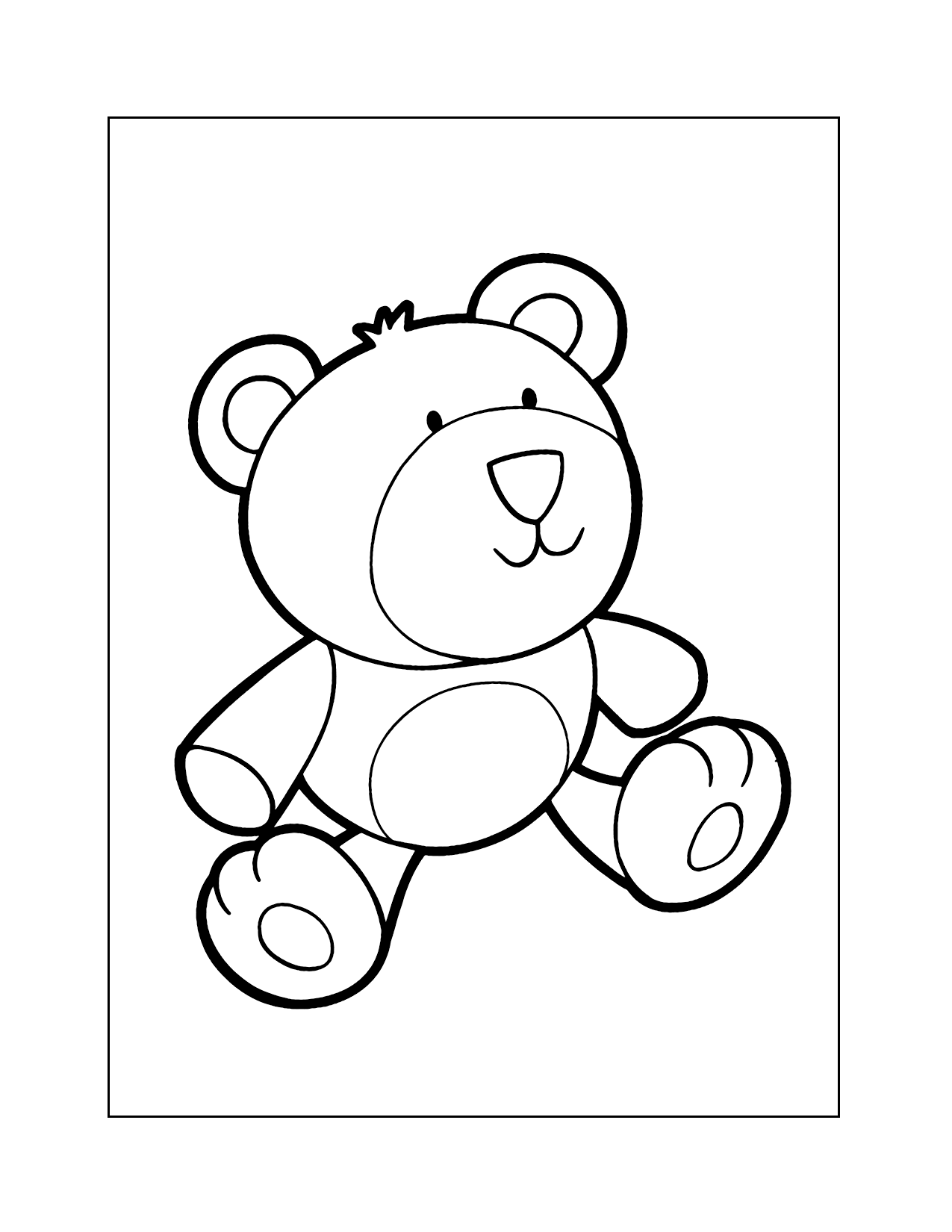 Teddy Bear Doll Coloring Page