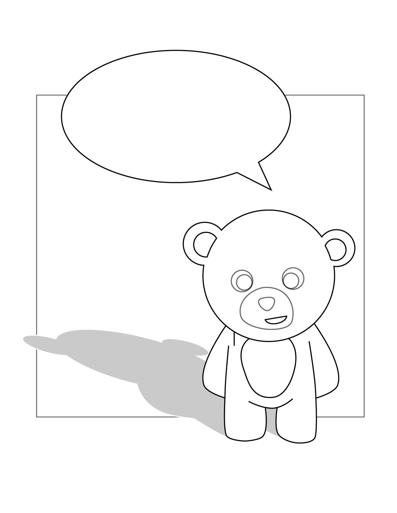 Teddy Bear Fill In The Talk Bubble Coloring Page