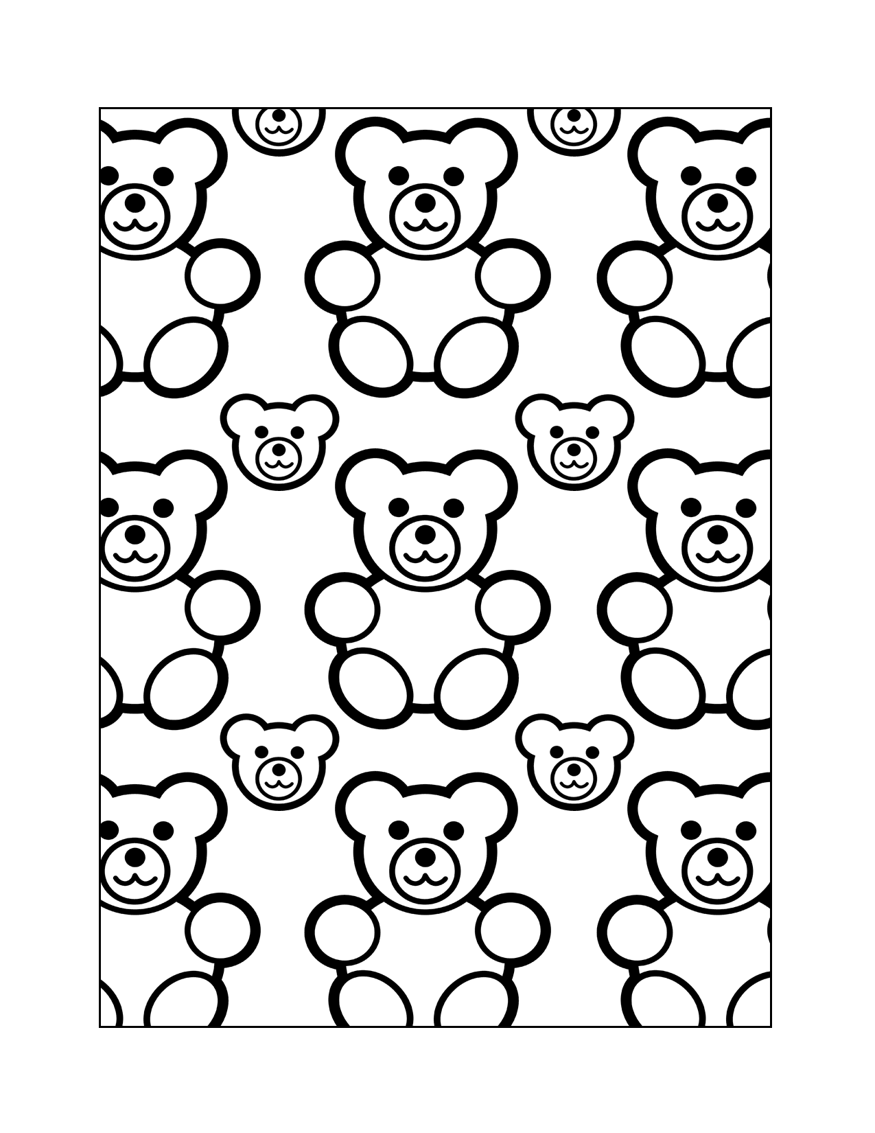 Teddy Bear Pattern Coloring Page