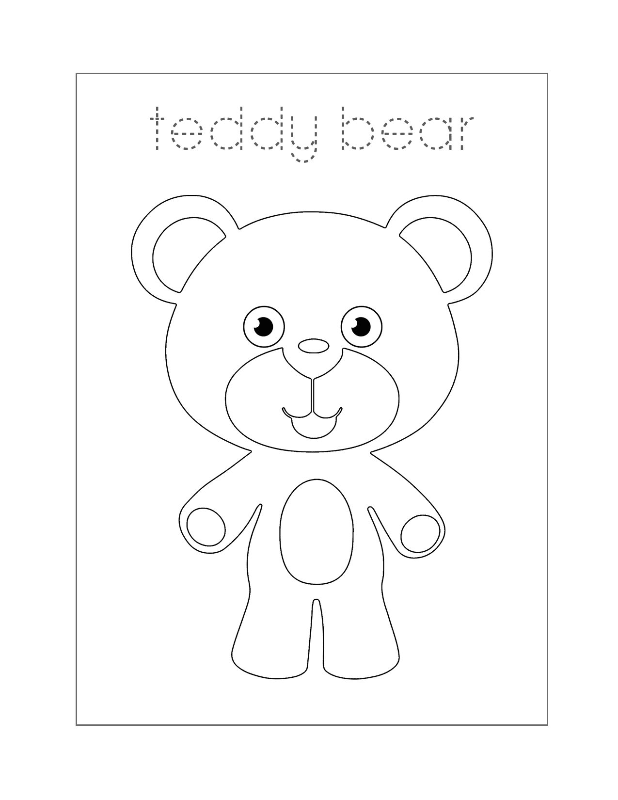Teddy Bear Spelling Coloring Page