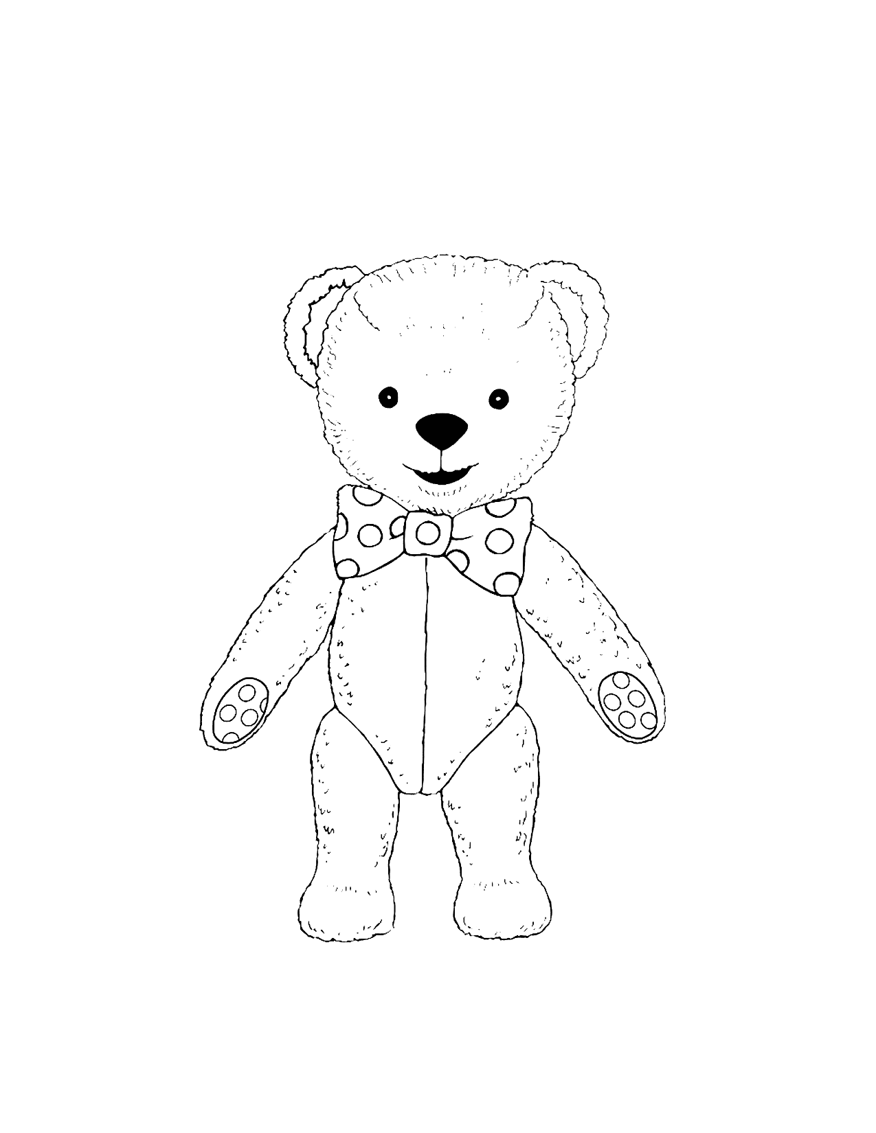 Teddy Bear With A Bow Tie Coloring Page