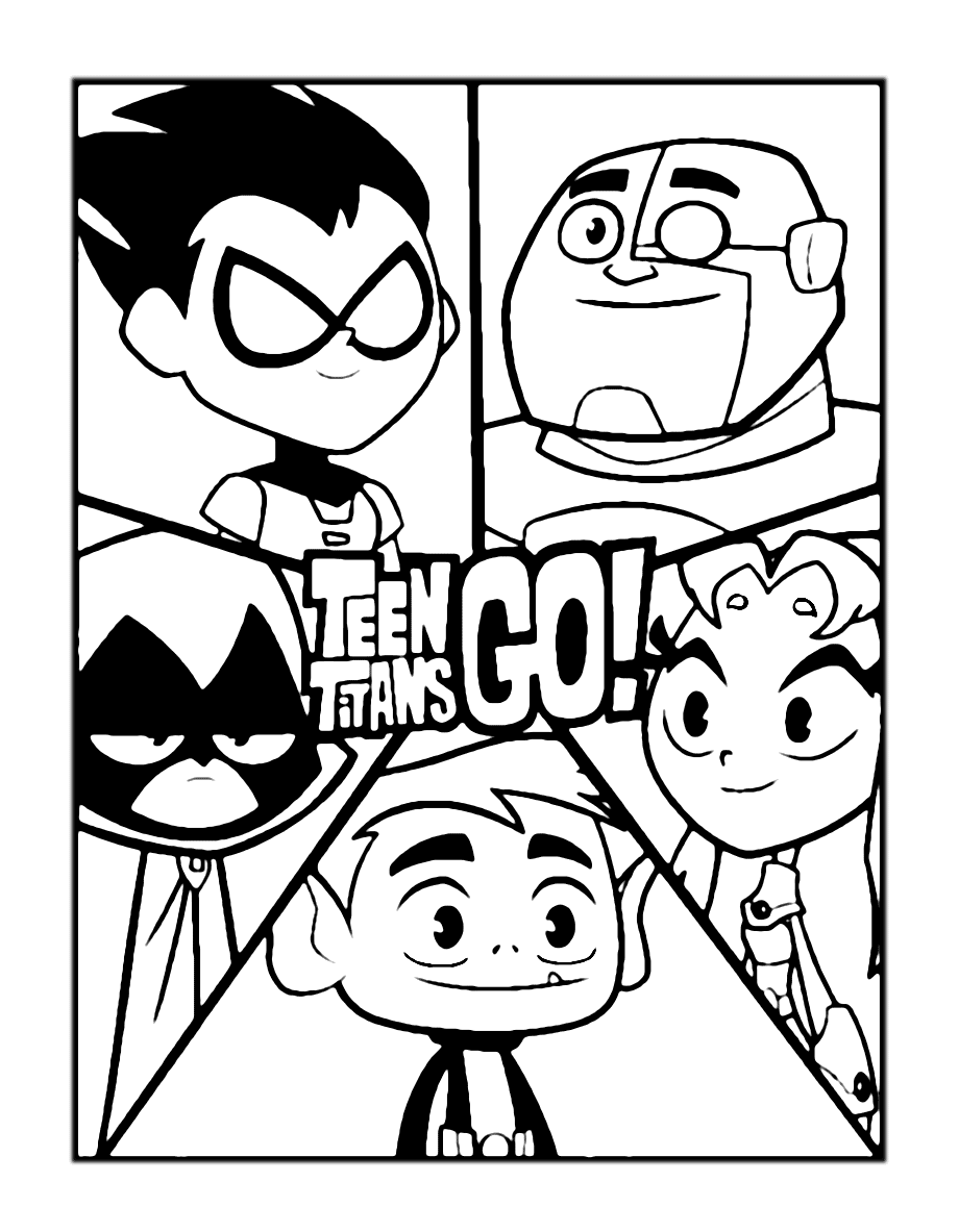 Teen Titans Go Character Coloring Page