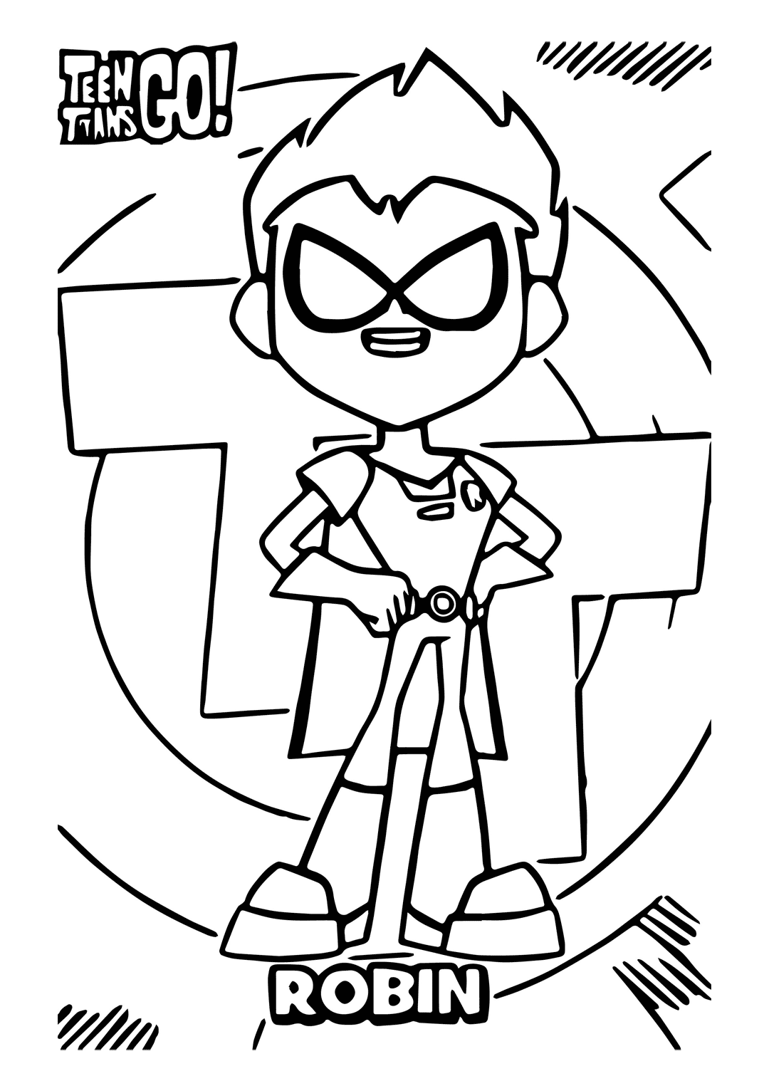Teen Titans Go Robin Coloring Pages