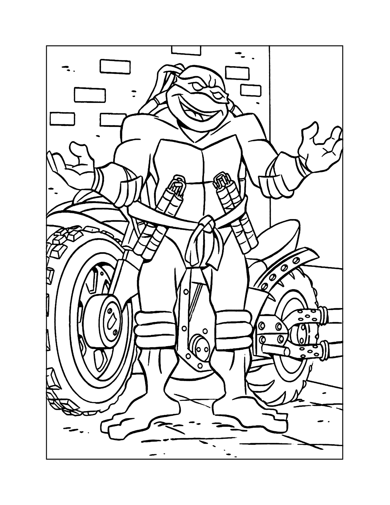 Teenage Mutant Ninja Turtle Michelangelo Coloring Page