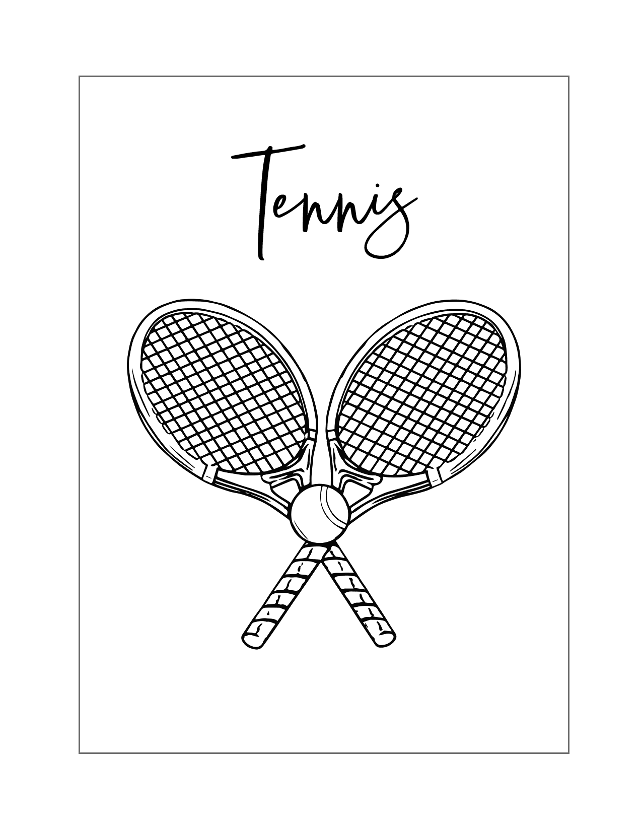 Tennis Raquets Coloring Page