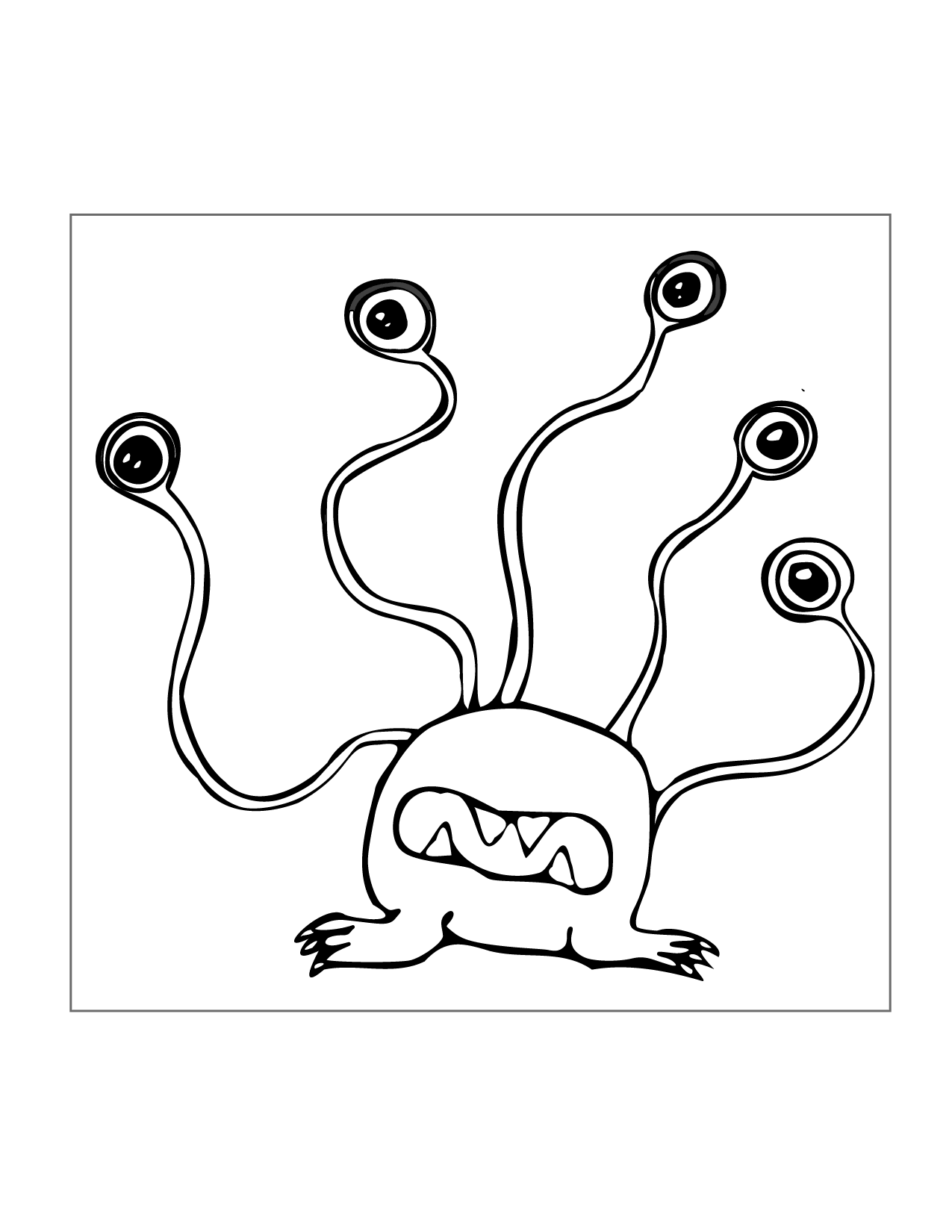Tentacle Alien Coloring Page