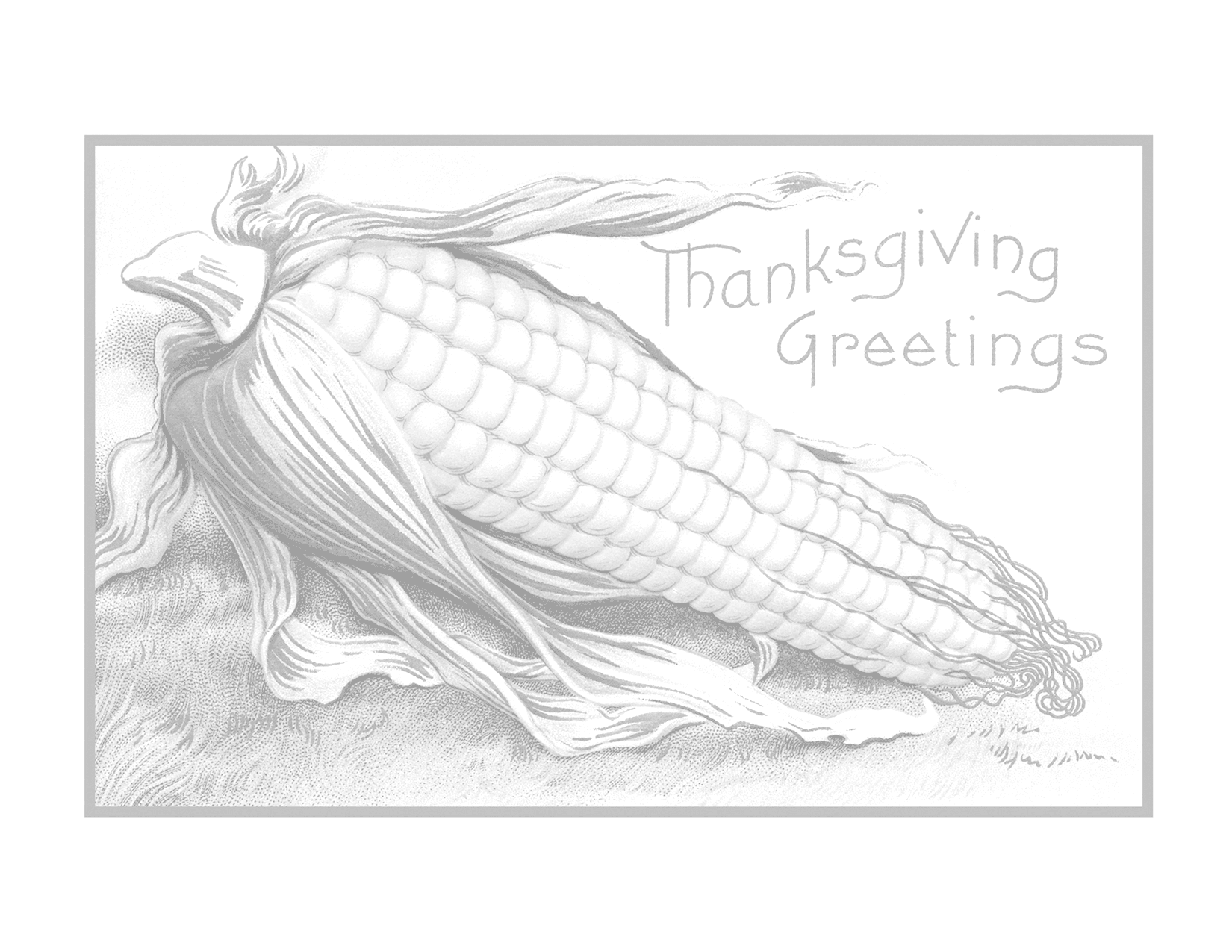 Thanksgiving Corn Tracing Coloring Sheet
