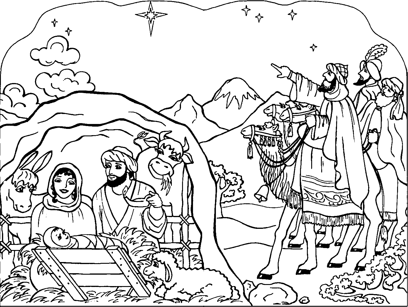 The Birth Of Jesus Coloring Page