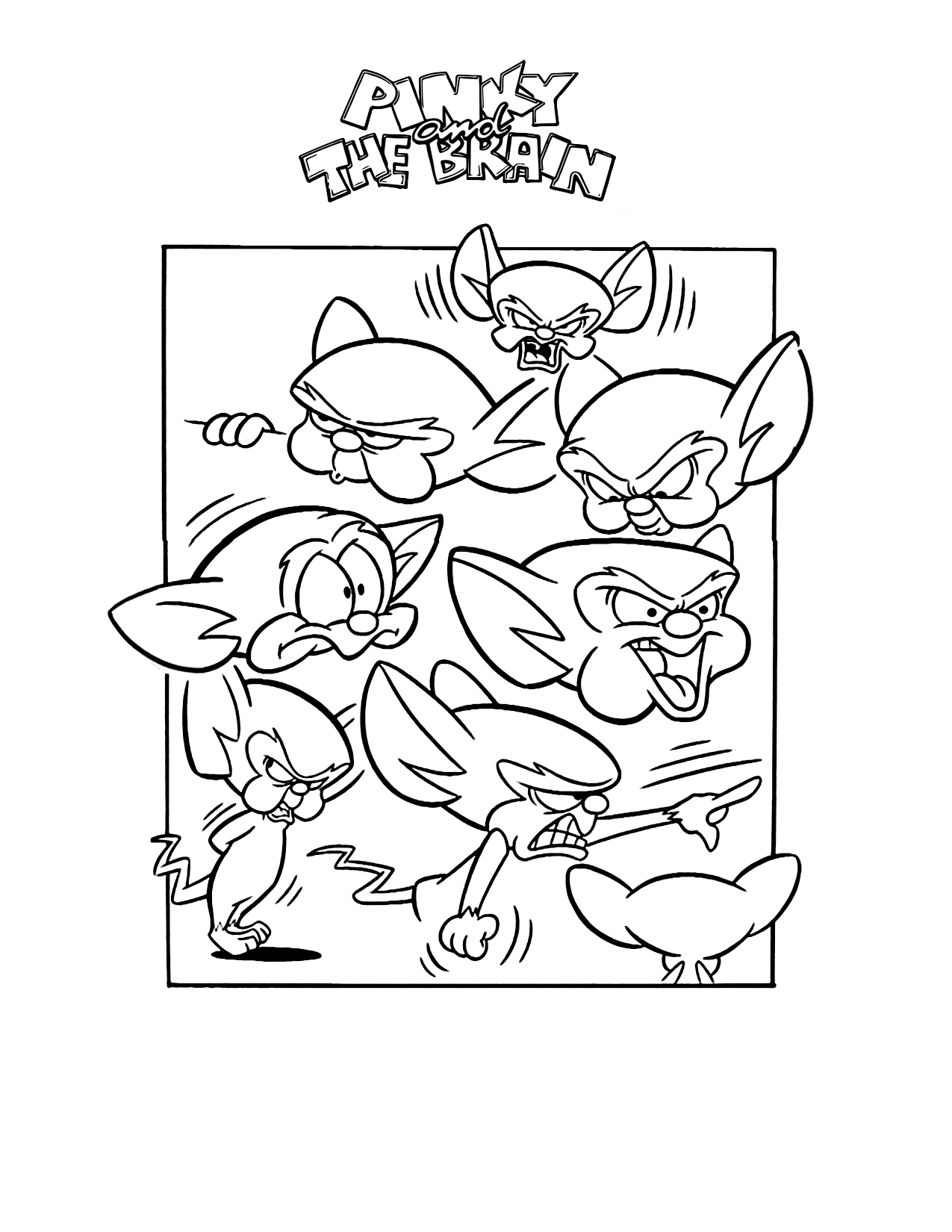 The Brain Cartoon Coloring Page