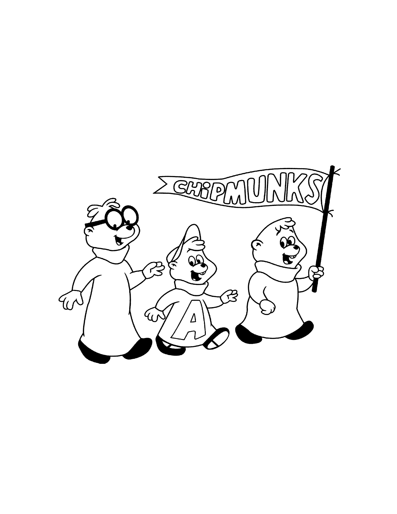 The Chipmunks Coloring Page