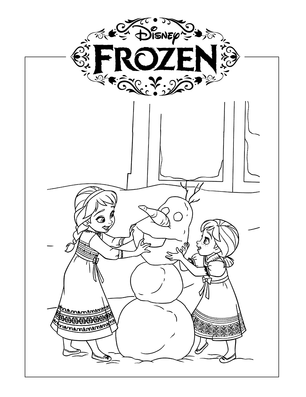 The Creation Of Olaf Coloring Page