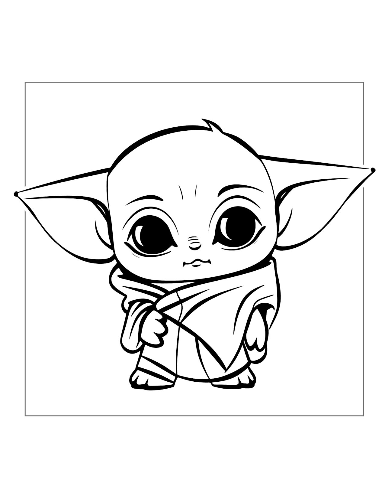 The Cutest Baby Yoda Coloring Page