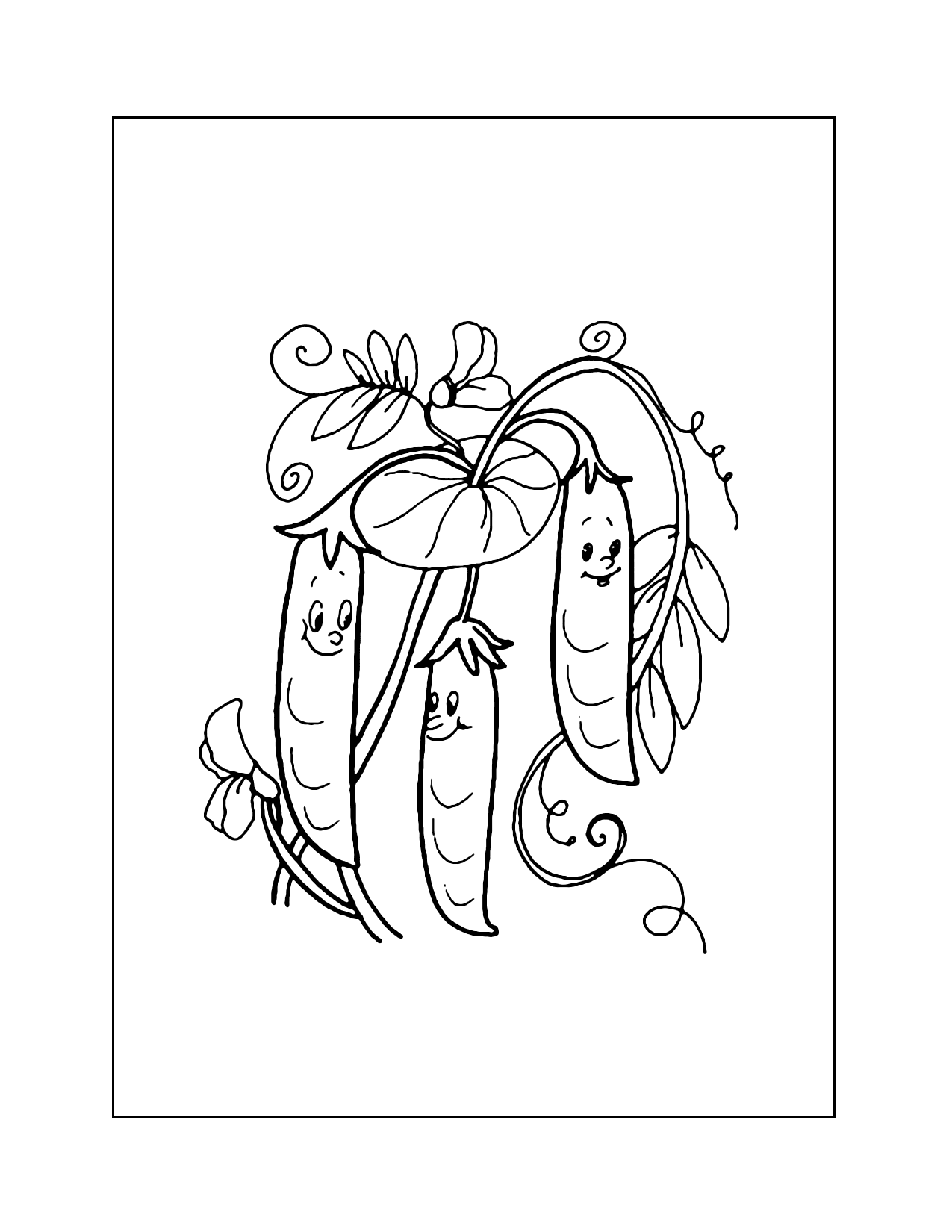 The Cutest Pea Plant Coloring Page