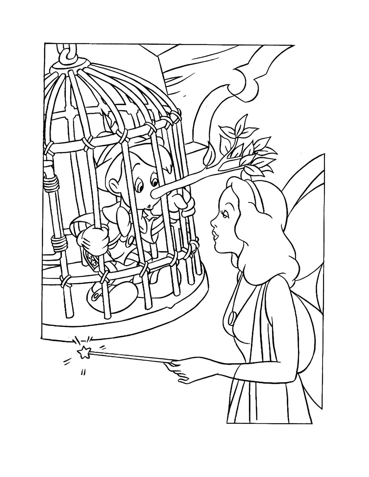 The Fairy Helps Pinocchio Coloring Page