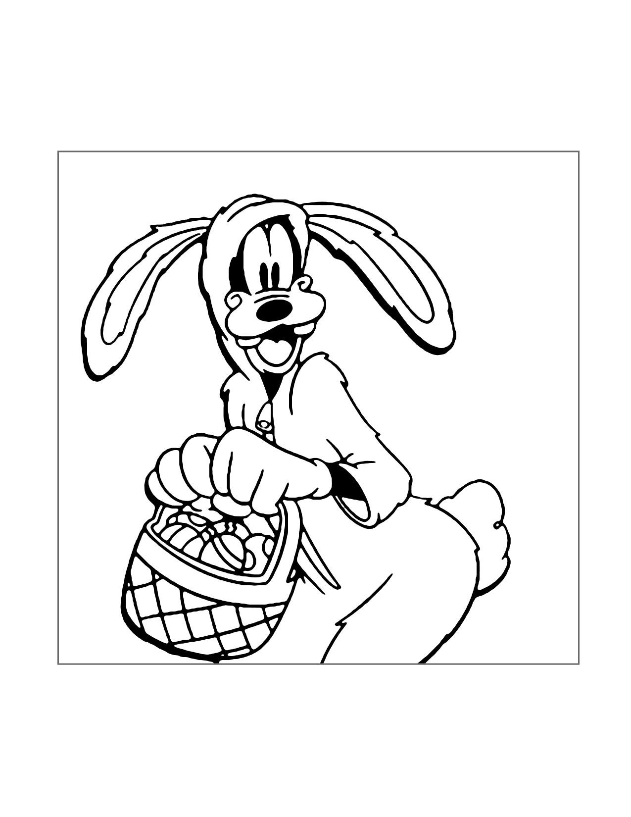 The Goofy Bunny Coloring Page