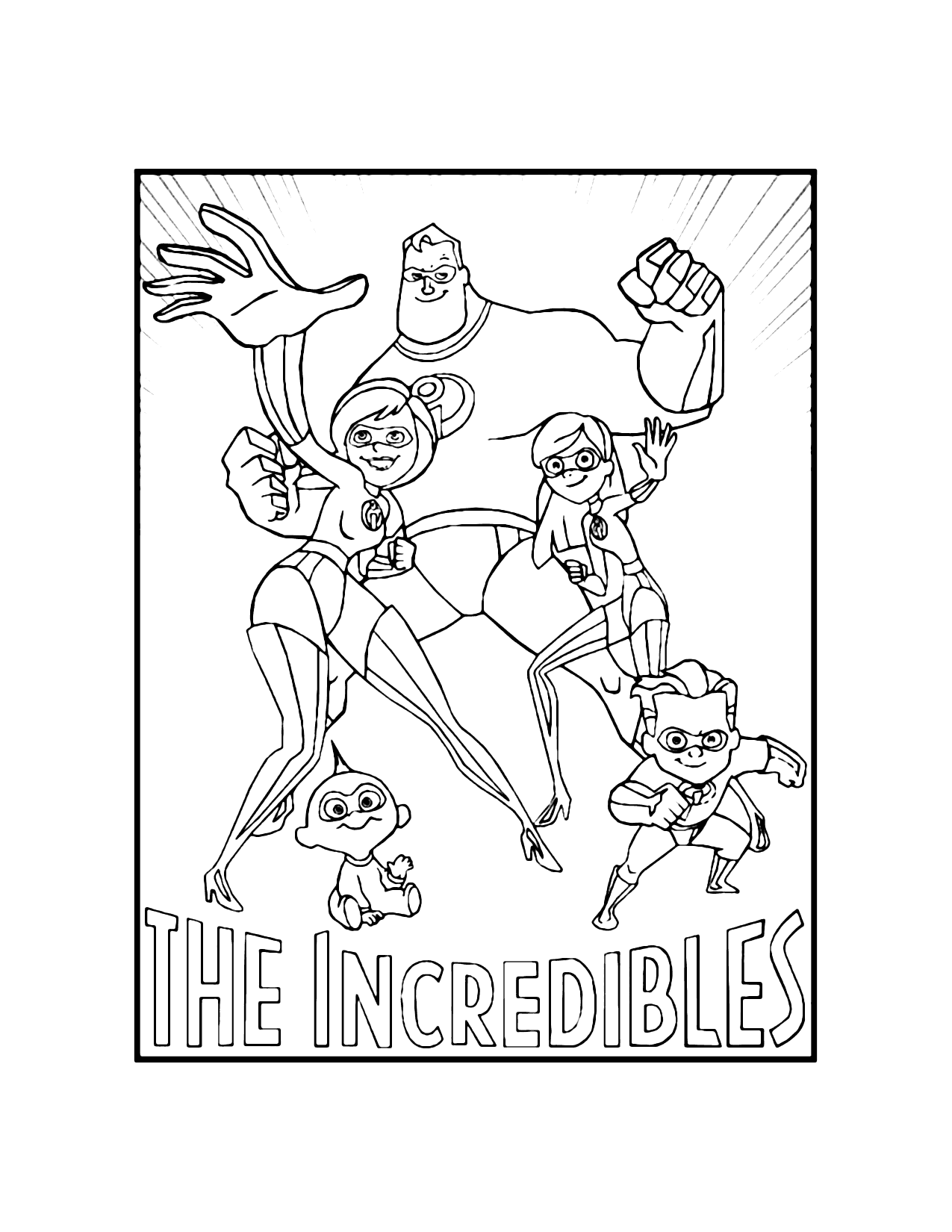 The Incredibles Family Coloring Page