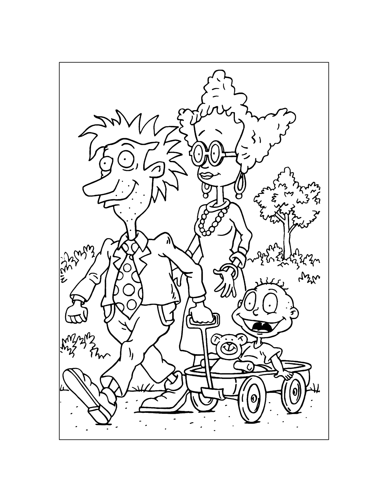 The Pickles On A Walk Rugrats Coloring Page
