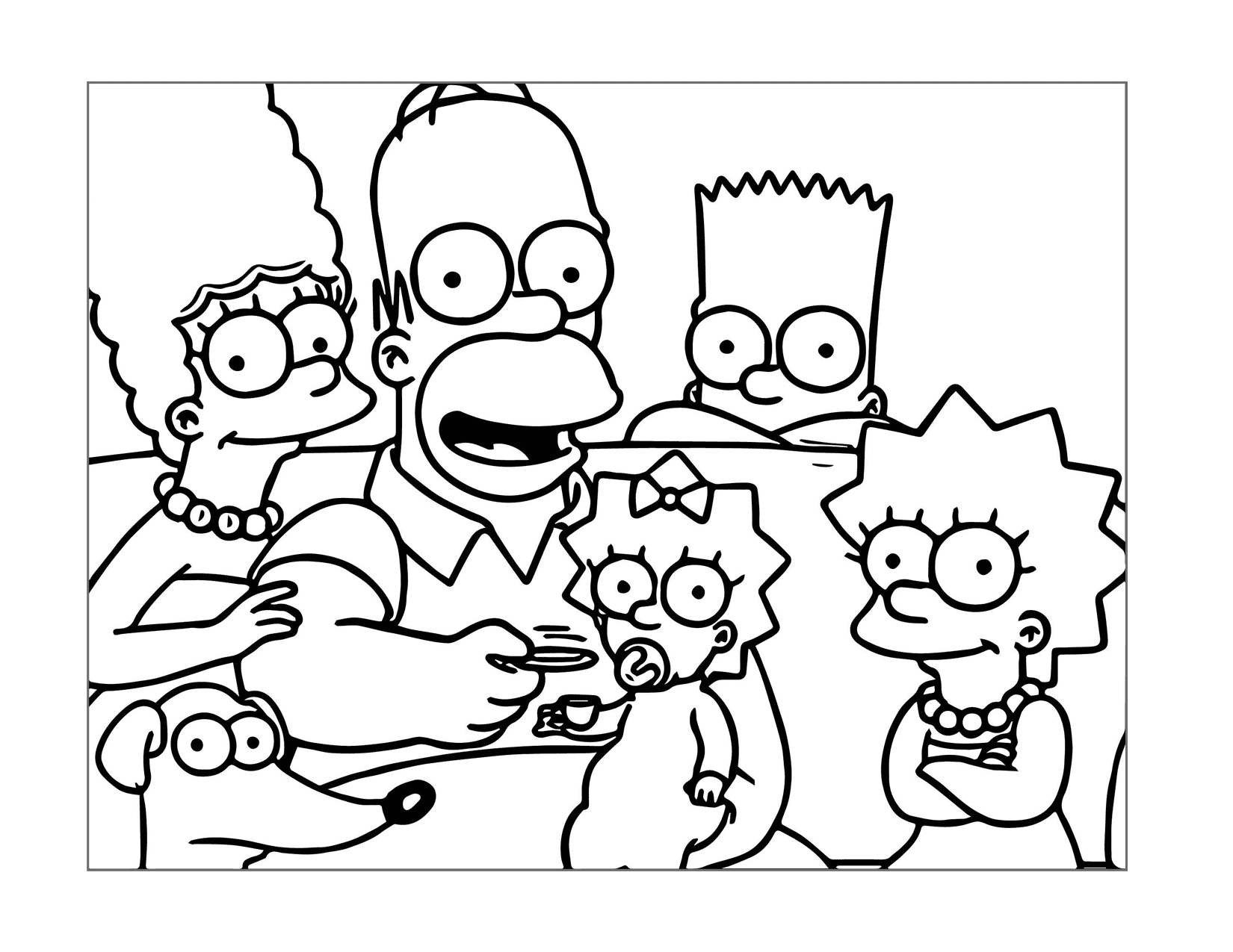 The Simpsons Family Characters Coloring Age