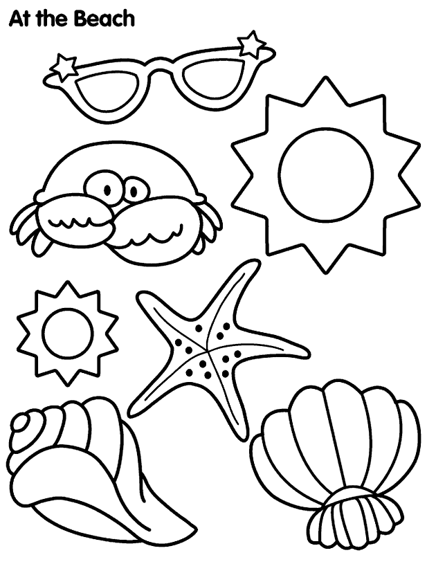 Things At The Beach Coloring Page