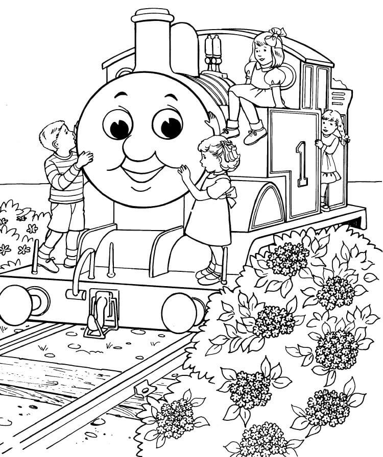 Thomas Makes Friends Coloring Page