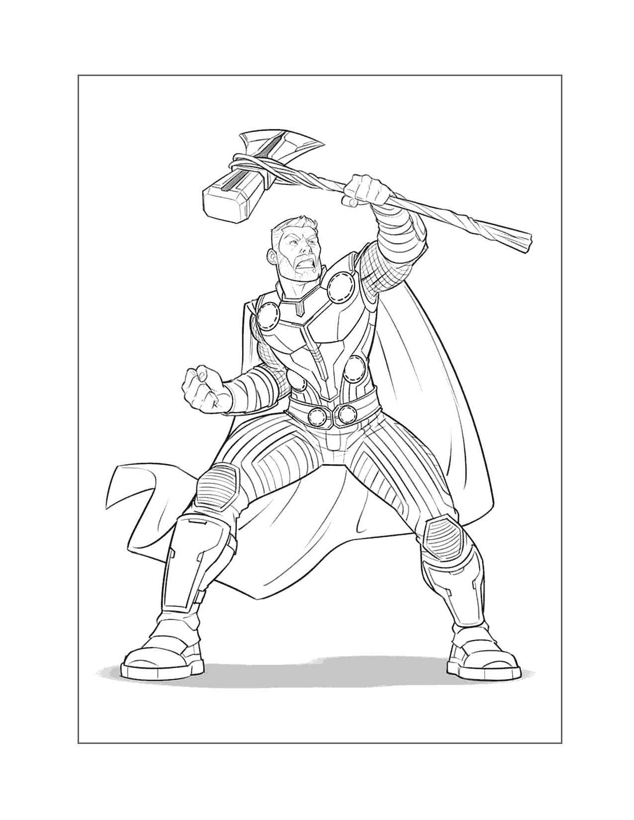 Thor And Stormbreaker Axe Coloring Page