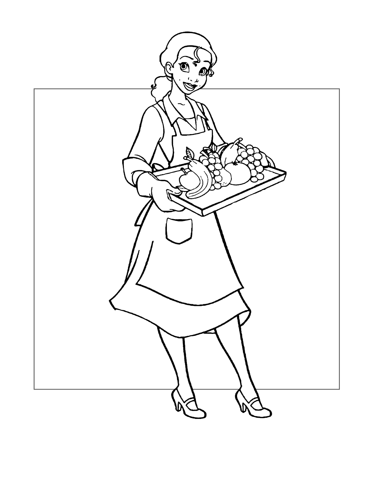 Tiana Loves To Feed People Coloring Page