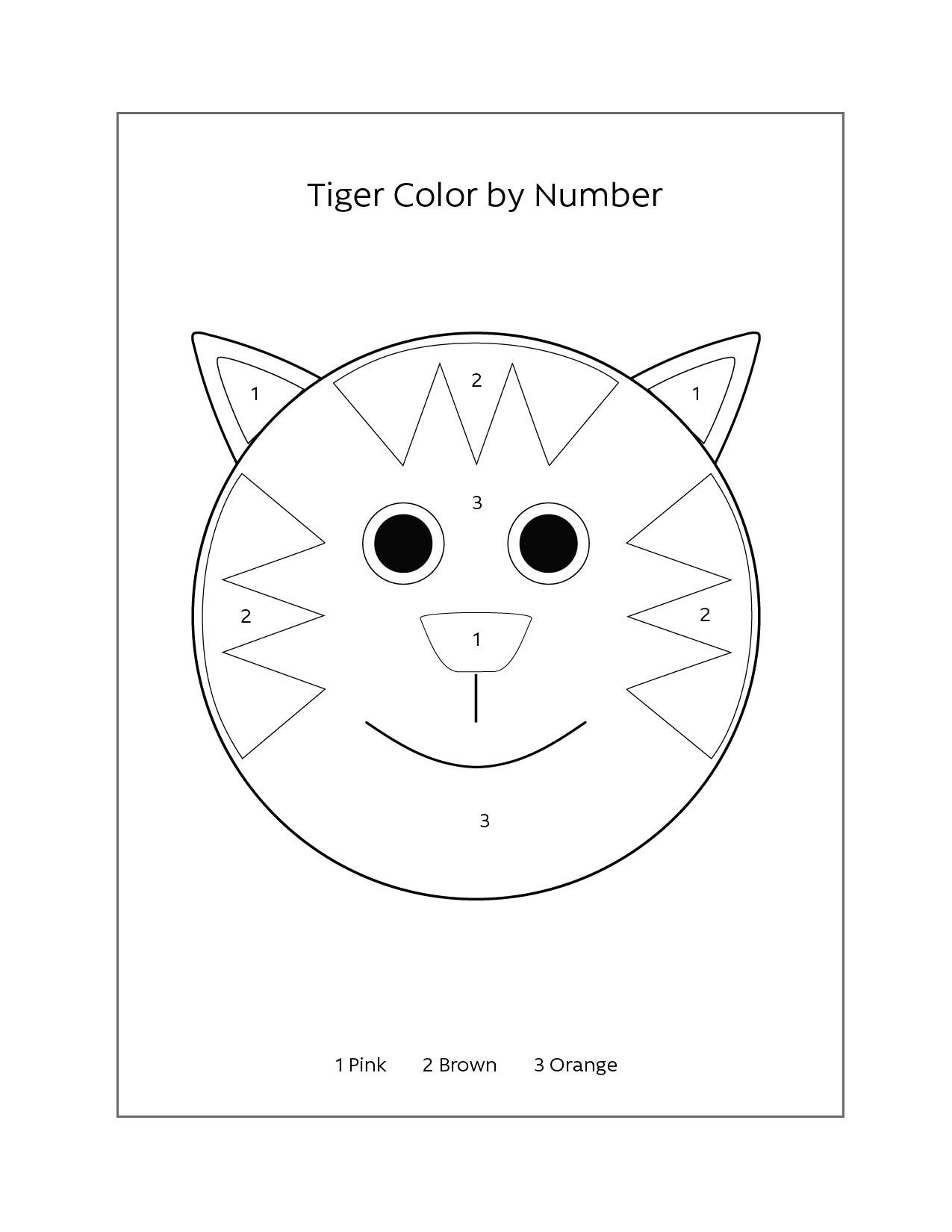 Tiger Color By Number