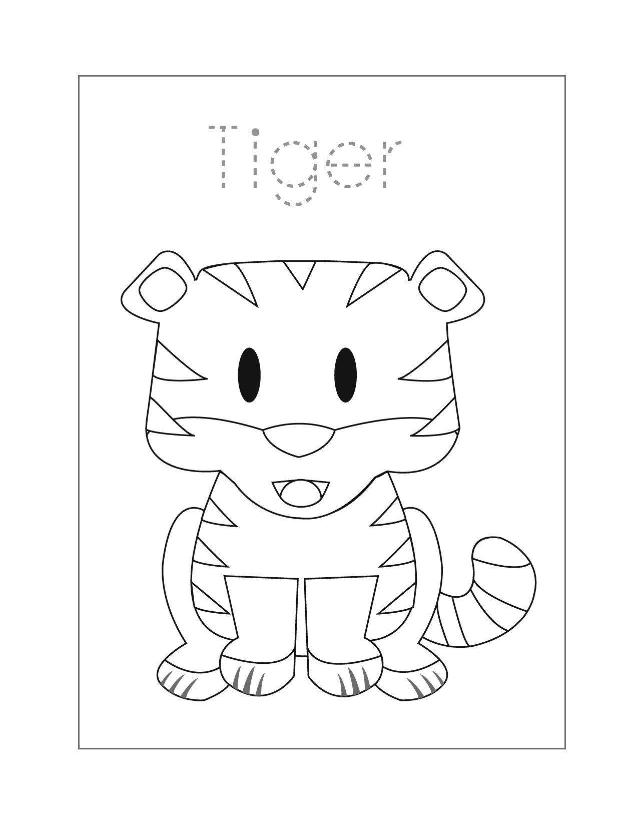 Tiger Spelling Coloring Sheet