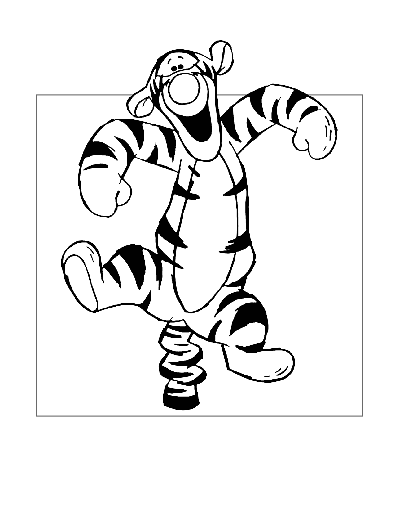 Tigger Bouncing On His Tail Coloring Page