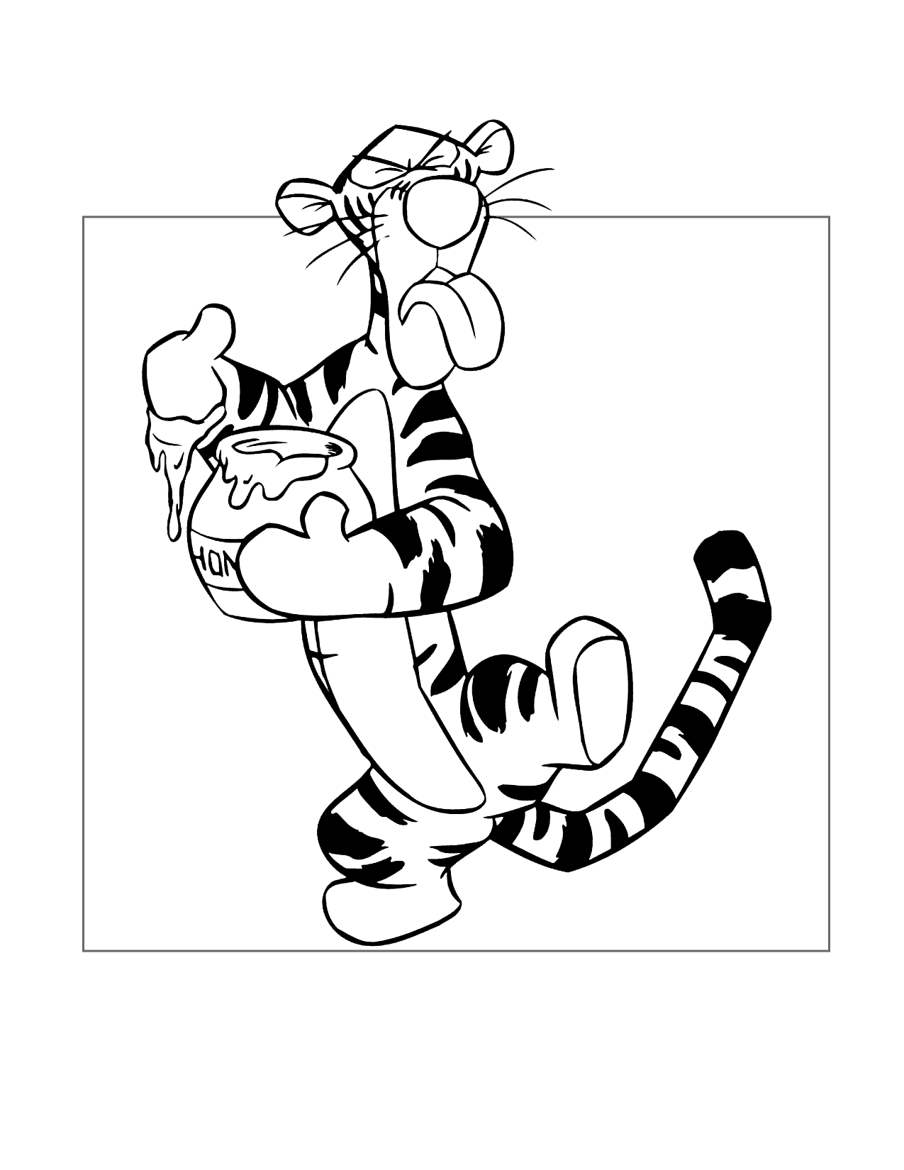 Tigger Does Not Like Honey Coloring Page