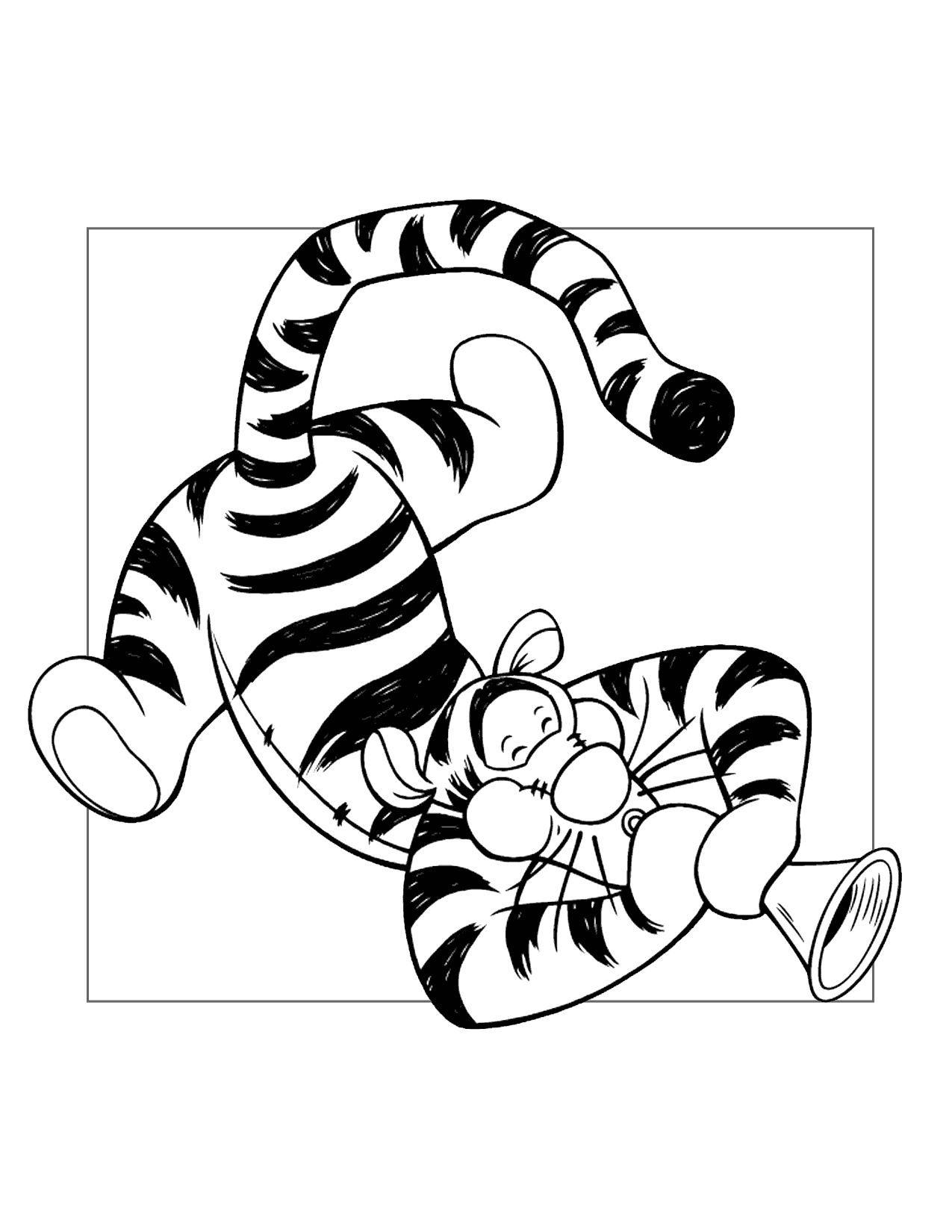 Tigger Plays The Horn Coloring Page