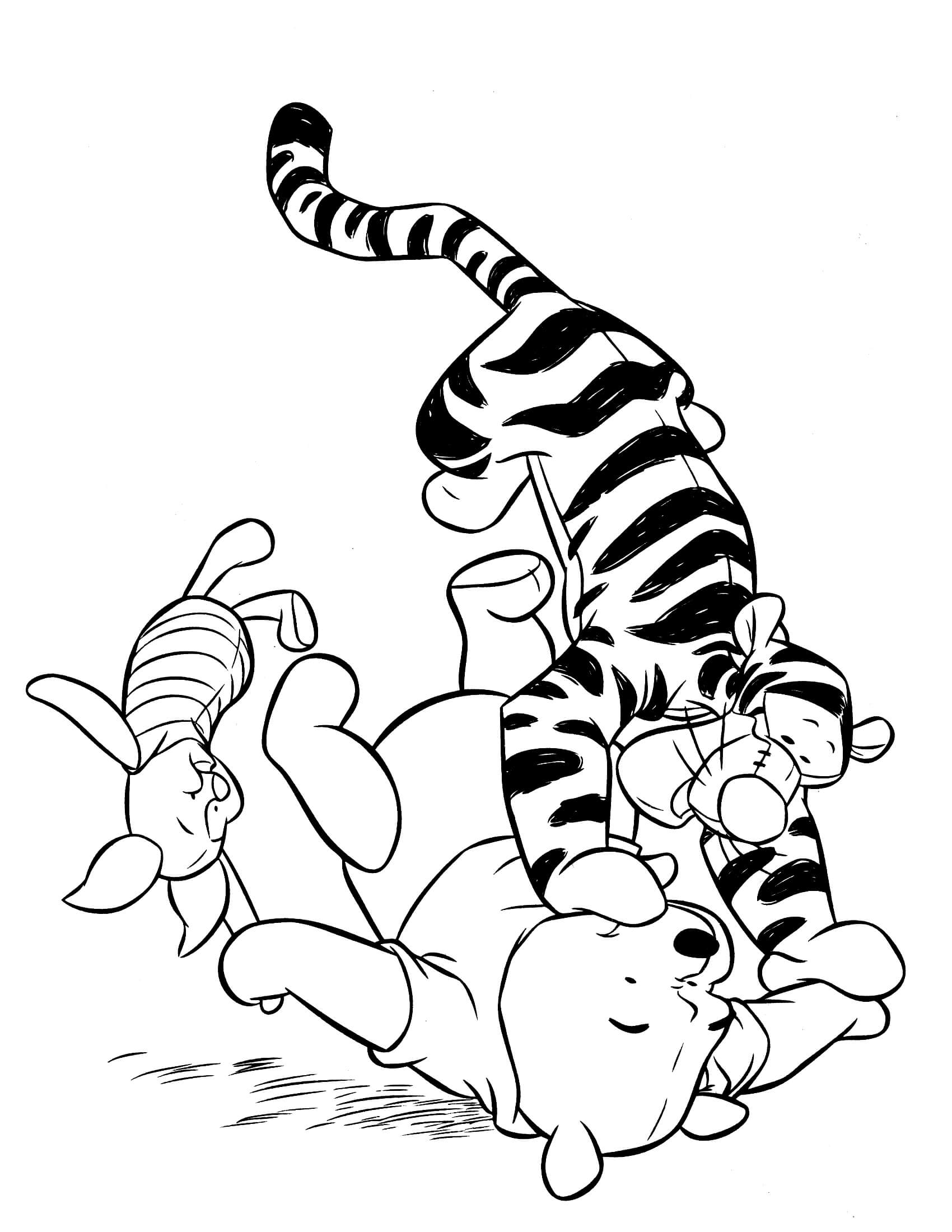 Tigger Pounces Again Winnie the Pooh Coloring Pages