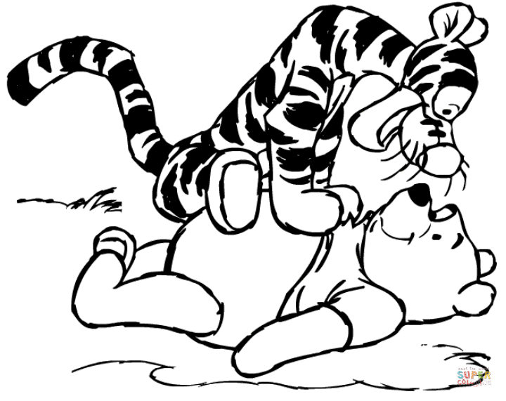 Tigger Pounces Winnie the Pooh Coloring Pages