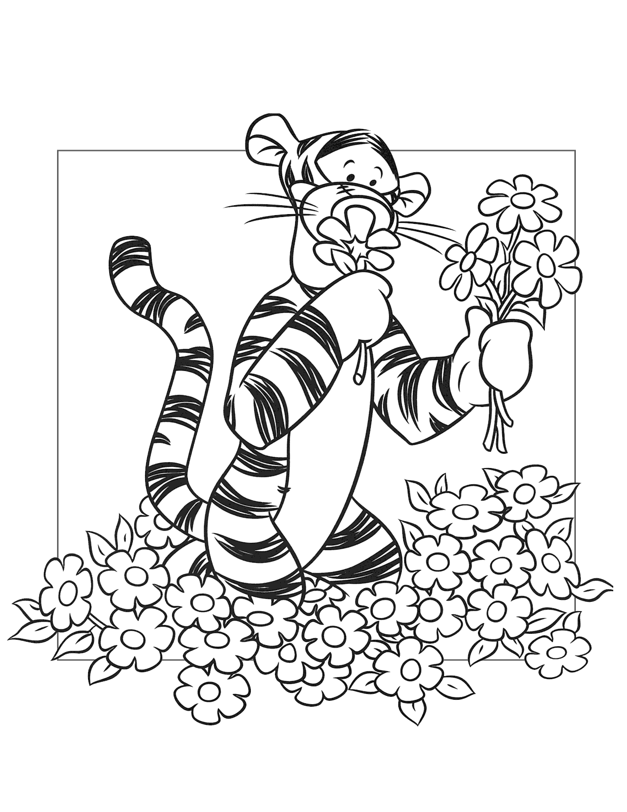 Tigger Smells The Flowers